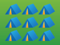 Illustration of nine tents