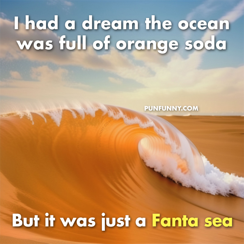 Illustration of ocean where the waves look like orange soda