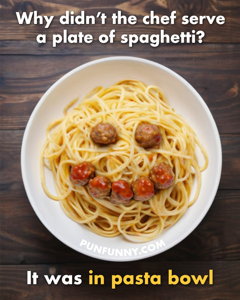 Illustration of a bowl of spaghetti with a face of meatballs